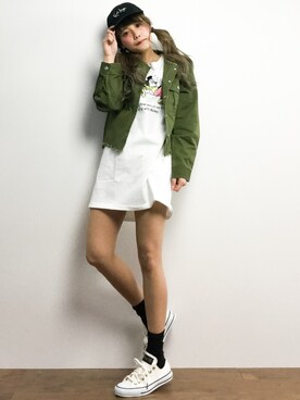 「Factor=（ファクターイコール）のアイテム（ジャケット/アウター）」を使った、馬詰麿帆さん（レディース・157cm）の春コーディネート
