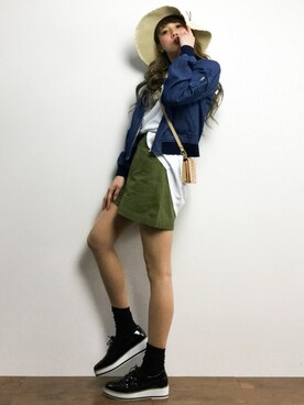 馬詰麿帆さん(レディース・157cm)の春コーディネート