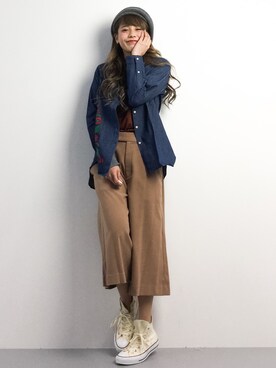 馬詰麿帆さん(レディース・157cm)の春コーディネート