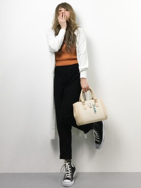 馬詰麿帆さん（レディース・157cm）の春コーディネート