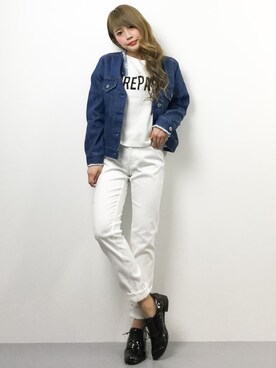 馬詰麿帆さん（レディース・157cm）の春コーディネート