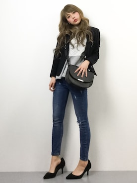 馬詰麿帆さん（レディース・157cm）の春コーディネート