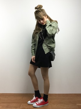 馬詰麿帆さん（レディース・157cm）の春コーディネート