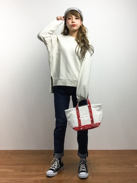 馬詰麿帆さん(レディース・157cm)の春コーディネート