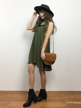 「ハットコーデ」｜馬詰麿帆さん（レディース・157cm）の春コーディネート