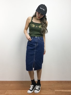 馬詰麿帆さん(レディース・157cm)の春コーディネート