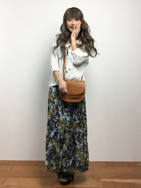 馬詰麿帆さん(レディース・157cm)の春コーディネート