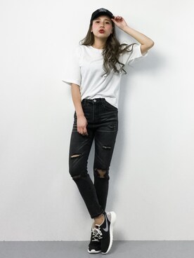 馬詰麿帆さん（レディース・157cm）の春コーディネート