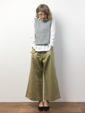 馬詰麿帆さん（レディース・157cm）の春コーディネート