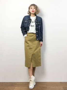 「UP START（アップスタート）のアイテム」を使った、馬詰麿帆さん（レディース・157cm）の春コーディネート