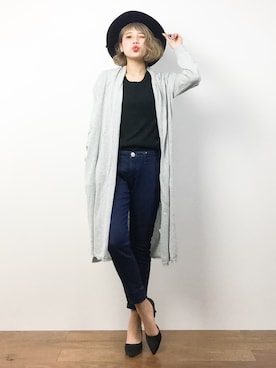 馬詰麿帆さん（レディース・157cm）の春コーディネート