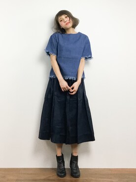 馬詰麿帆さん（レディース・157cm）の春コーディネート