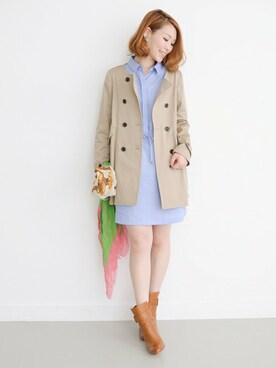 「URBAN RESEARCH ROSSO WOMEN（アーバンリサーチ　ロッソ）のアイテム（ノーカラージャケット）」を使った、Hamaさん（レディース・164cm）の冬コーディネート