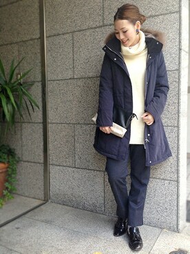 「URBAN RESEARCH ROSSO WOMEN（アーバンリサーチ　ロッソ）のアイテム（モッズコート）」を使った、Hamaさん（レディース・164cm）の冬コーディネート