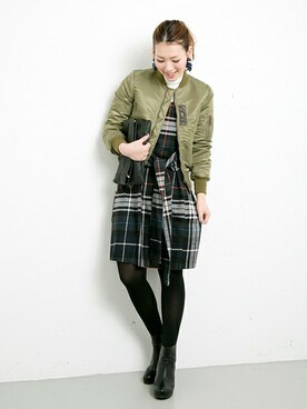 「URBAN RESEARCH ROSSO WOMEN（アーバンリサーチ　ロッソ）のアイテム（ブルゾン）」を使った、Hamaさん（レディース・164cm）の冬コーディネート