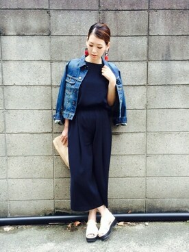 「URBAN RESEARCH ROSSO WOMEN（アーバンリサーチ　ロッソ）のアイテム（つなぎ/オールインワン）」を使った、Hamaさん（レディース・164cm）の夏コーディネート