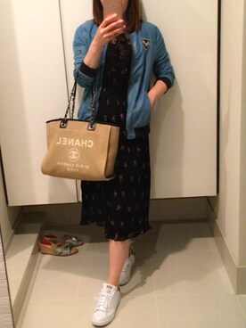 「ZARA（ザラ）のアイテム（ワンピース、ブラック系）」を使った、ゆみりんさん（レディース・163cm）の春コーディネート