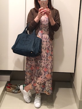 「GU（ジーユー）のアイテム（スタジャン、グリーン系）」を使った、ゆみりんさん（レディース・163cm）の春コーディネート