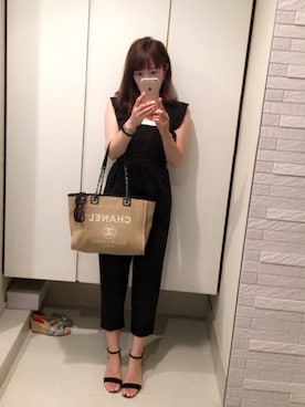 「CHANEL（シャネル）のアイテム（バッグ、ベージュ系）」を使った、ゆみりんさん（レディース・163cm）の夏コーディネート