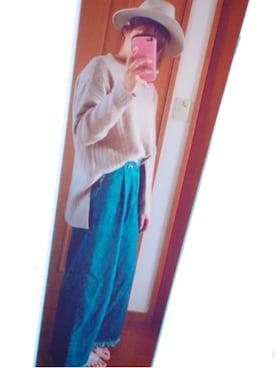 「L&Gのアイテム（デニムパンツ、ブルー系）」を使った、NANAMiさん（レディース）の秋コーディネート