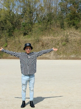 「FREEDOM（フリーダム）のアイテム」を使った、ジョージさん（メンズ・166cm）の春コーディネート