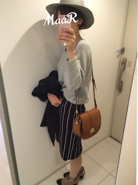 「LUCA/LADY LUCK LUCA（ルカ/レディラックルカ）のアイテム（チェスターコート）」を使った、MaaRさん（レディース・168cm）の冬コーディネート