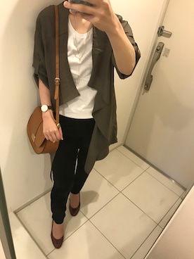 「アイテム（トレンチコート、グリーン系）」を使った、MaaRさん（レディース・168cm）の秋コーディネート