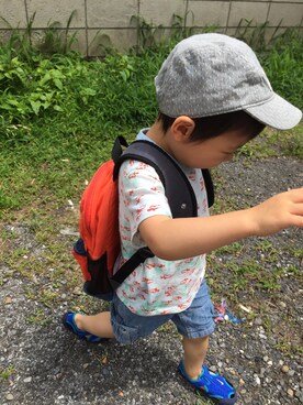 「UNIQLO（ユニクロ）のアイテム（Tシャツ/カットソー、その他）」を使った、ryu☻genさん（キッズ・90cm）の夏コーディネート