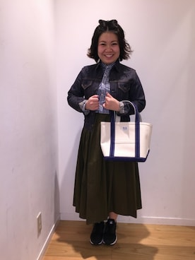 「Scye（サイ）のアイテム（デニムジャケット）」を使った、くぼたさん（レディース・153cm）の冬コーディネート