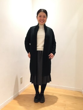 「leglazik」｜「アイテム（ステンカラーコート）」を使った、くぼたさん（レディース・153cm）の秋コーディネート