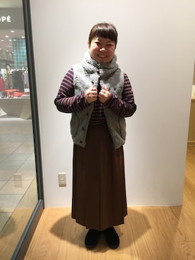 「茶色」｜くぼたさん（レディース・153cm）の秋コーディネート