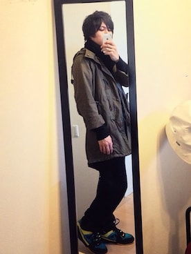 「ミリタリーアウター」｜「アイテム（その他）」を使った、KAMAさん（メンズ・163cm）の秋コーディネート