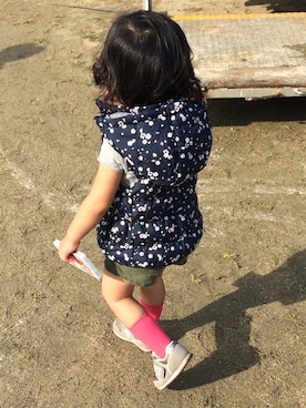 「PETIT BATEAU（プチバトー）のアイテム（ダウンジャケット/コート）」を使った、haruruchanさん（キッズ・90cm）の秋コーディネート
