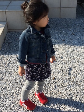 「PETIT BATEAU（プチバトー）のアイテム（スカート）」を使った、haruruchanさん（キッズ・90cm）の秋コーディネート