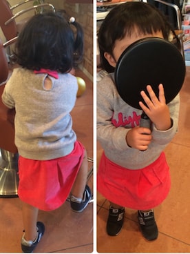「PETIT BATEAU（プチバトー）のアイテム（スカート）」を使った、haruruchanさん（キッズ・90cm）の秋コーディネート