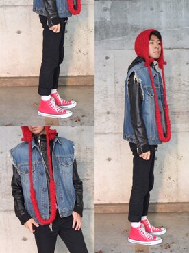 「GU（ジーユー）の（GU）スキニーフィットジーンズ（MEN ⁄ ジーンズ）」を使った、Naoki Matsudaさん（メンズ・171cm）の秋コーディネート