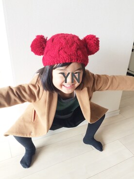 「UNIQLO（ユニクロ）のアイテム（チェスターコート）」を使った、yunchan☺︎さん（キッズ・100cm）の秋コーディネート