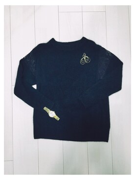 「黒ニット」｜Eさん（レディース・157cm）の秋コーディネート