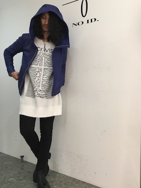 「blue」｜「アイテム（ブルゾン）」を使った、N.Nさん（メンズ・170cm）の夏コーディネート