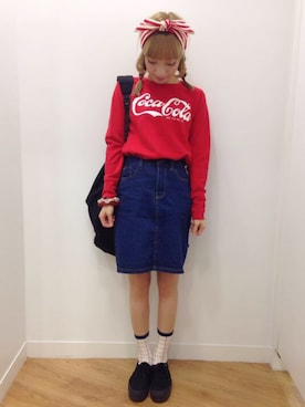「くつした」｜「アイテム（スウェット）」を使った、チェリーさん（レディース・160cm）の夏コーディネート