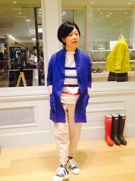 「GALLEGO DESPORTES」｜「アイテム（ステンカラーコート）」を使った、nagaiさん（レディース・162cm）の春コーディネート