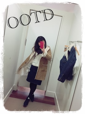 「アイテム（ムートンコート）」を使った、meguuumiiiさん（レディース・156cm・20代）の冬コーディネート