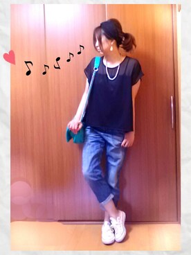 「YEVS（イーブス）のアイテム（バッグ）」を使った、ema.さん（レディース・166cm）の夏コーディネート
