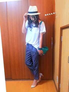 「YEVS（イーブス）のアイテム（バッグ）」を使った、ema.さん（レディース・166cm）の夏コーディネート