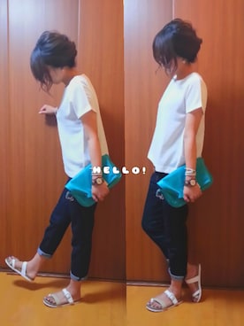 「YEVS（イーブス）のアイテム（バッグ）」を使った、ema.さん（レディース・166cm）の夏コーディネート