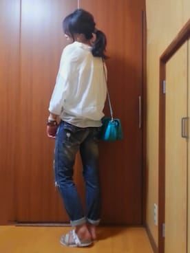 「YEVS（イーブス）のアイテム（バッグ）」を使った、ema.さん（レディース・166cm）の夏コーディネート