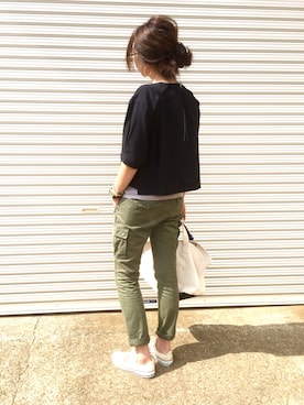 「UPTIGHT（アップタイト）のアイテム」を使った、ema.さん（レディース・166cm）の夏コーディネート