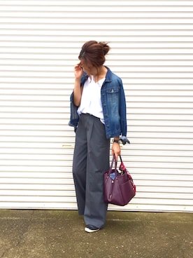 「ef-de（エフデ）のアイテム（トップス）」を使った、ema.さん（レディース・166cm）の秋コーディネート