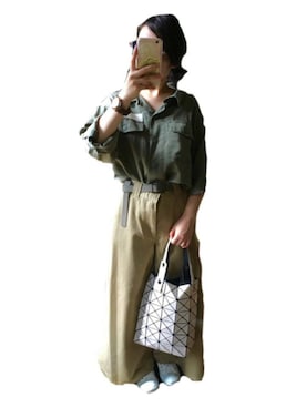 「RETRO GIRL（レトロガール）のアイテム（ミリタリージャケット）」を使った、くれらっぷさん（レディース・152cm）の秋コーディネート