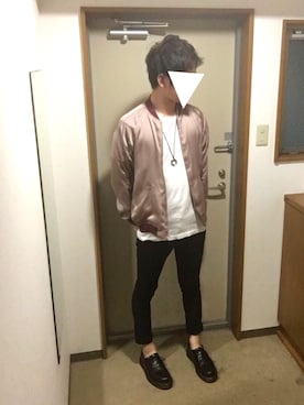 「アキコーデ」｜「アイテム（ブルゾン）」を使った、たつーしゅさん（メンズ・181cm）の秋コーディネート